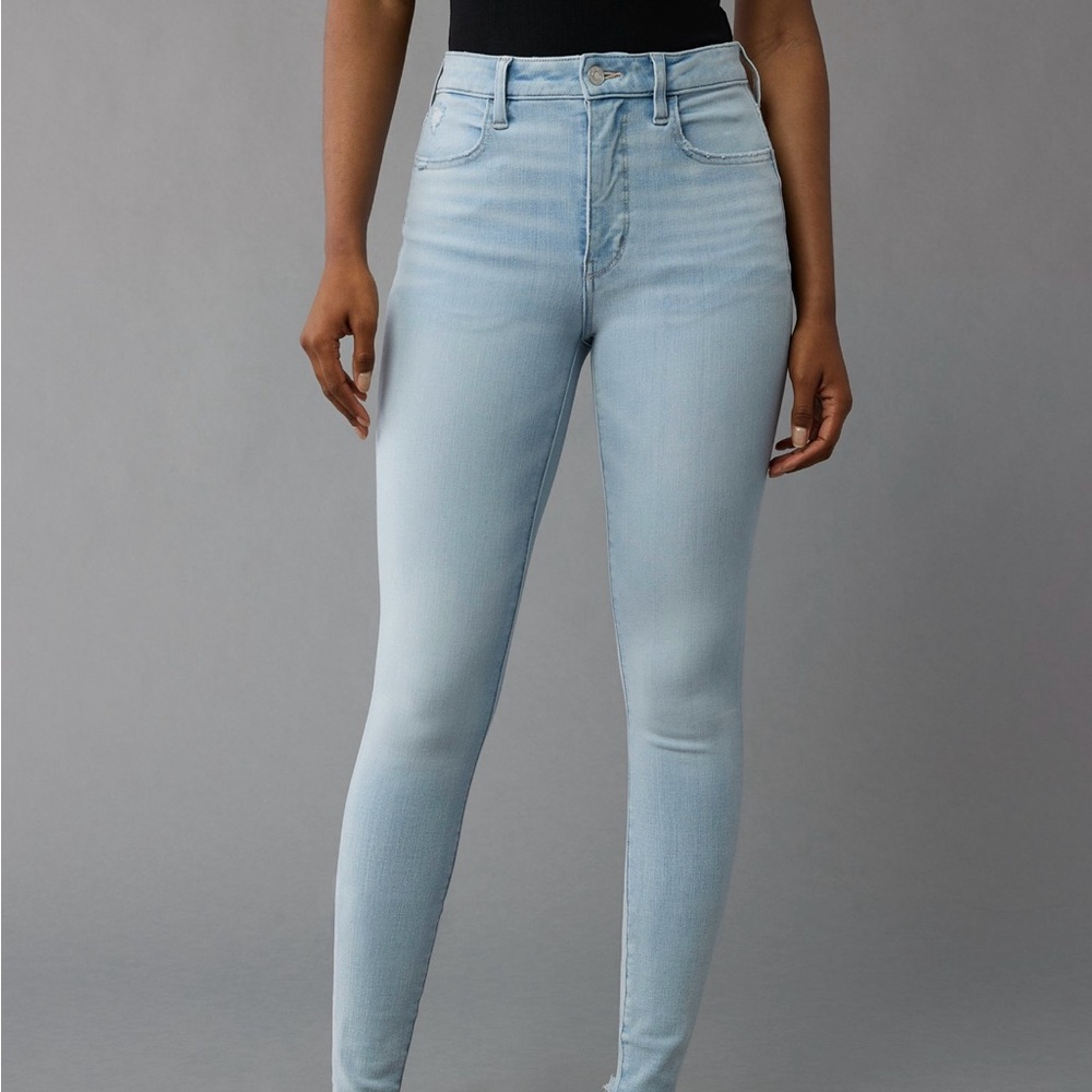 American Eagle Outfitters Blue Skinny Jeans High-Rise Stretch